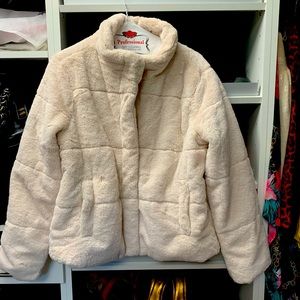 Cavalini faux fur ivory coat XL